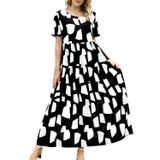 Vestido Yesno Casual, Solto, Boêmio, Floral Com Bolsos Para Mulheres