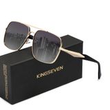 Óculos Adequados Kingseven Quadrados Elegantes Masculino Dourado