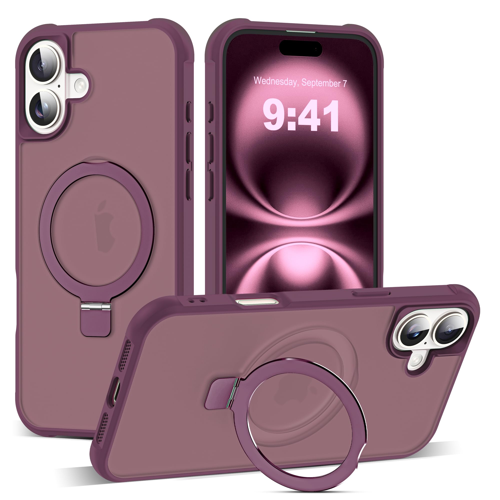 Capa De Telefone Skylmw Compatível Com Iphone 16 Plus Wine Red