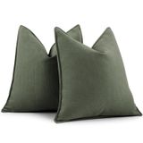 Capas De Travesseiro Zwjd Army Green Chenille 55x55cm, Conjunto De 2