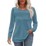 Blusa Casual Elegante Feminina Ofeefan, Outono De 2024, Turquesa L