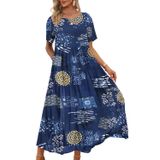 Vestido Yesno Casual, Solto, Boêmio, Floral Com Bolsos Para Mulheres