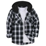 Jaqueta De Flanela Com Capuz Zity Para Homens Preta Branca M