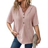 Top Feminino Dokotoo Summer 2025 Waffle Knit Rosa Tamanho S