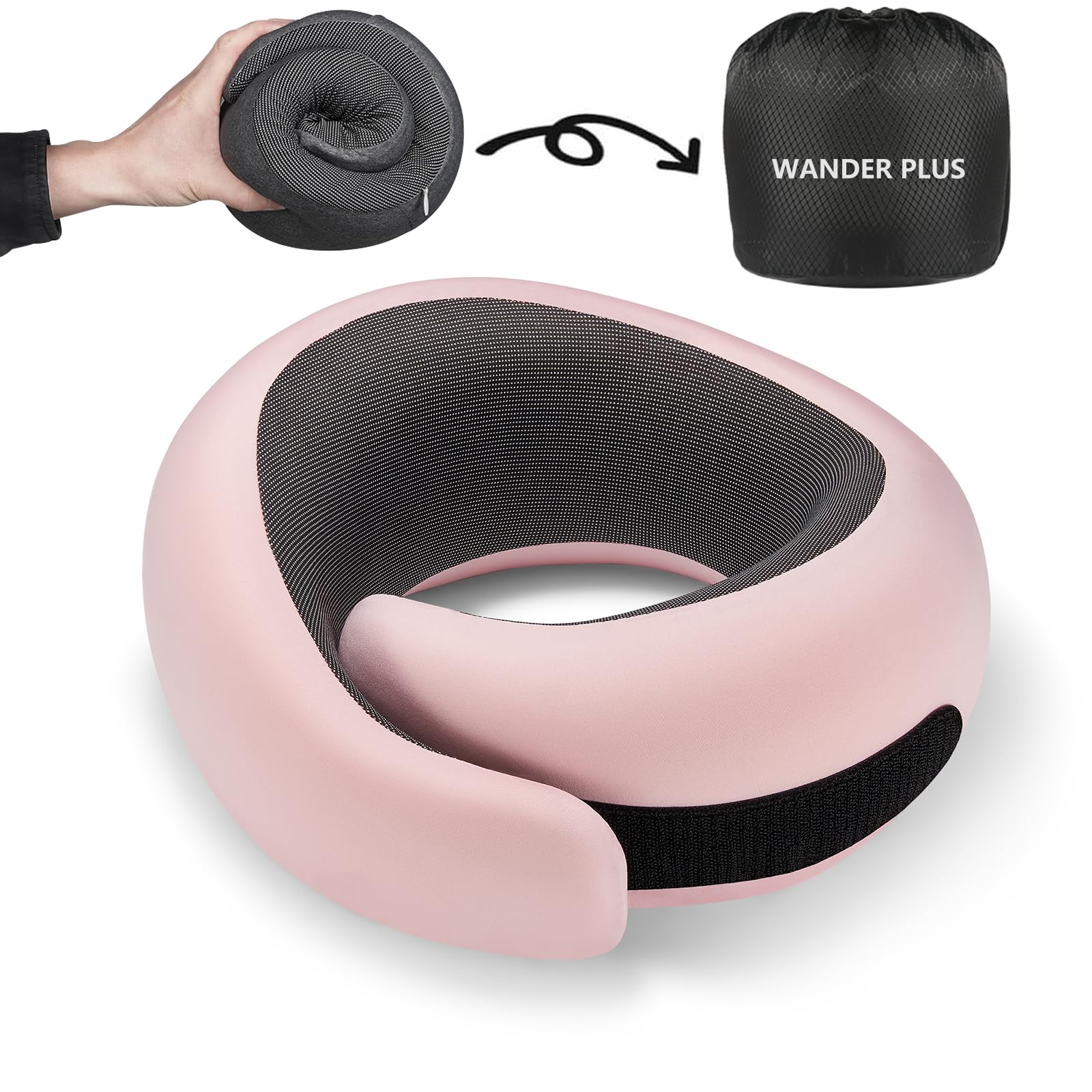 Almofada De Viagem Wander Plus® Genuine Memory Foam Rosa