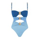 Roupa De Banho Feminina De Uma Peça Verdusa Recortada Em Azul Bloco