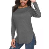 Camiseta Túnica Feminina Casual De Manga Comprida Top Herou