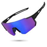 Óculos De Sol Esportivos Polarizados Storycoast Uv400 Preto-azul Lens