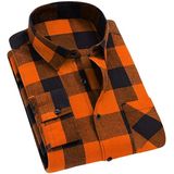 Camisa Masculina Casual Cromoncent De Flanela Xadrez De Manga Comprida