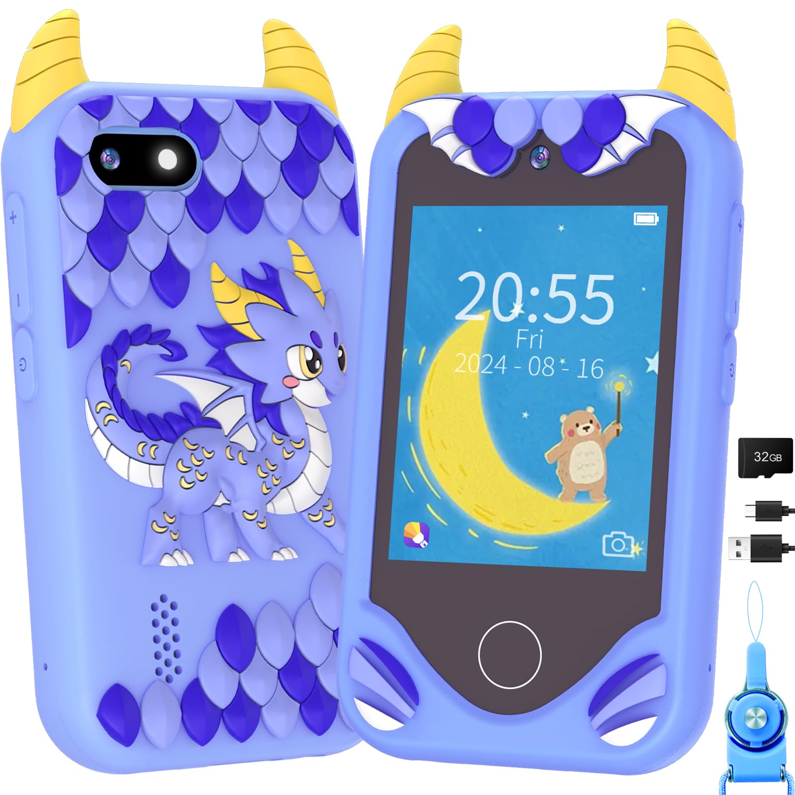 Telefone Inteligente Infantil Yosfeng Para Meninos De 3 A 6 Anos Com Tela Sensível Ao Toque