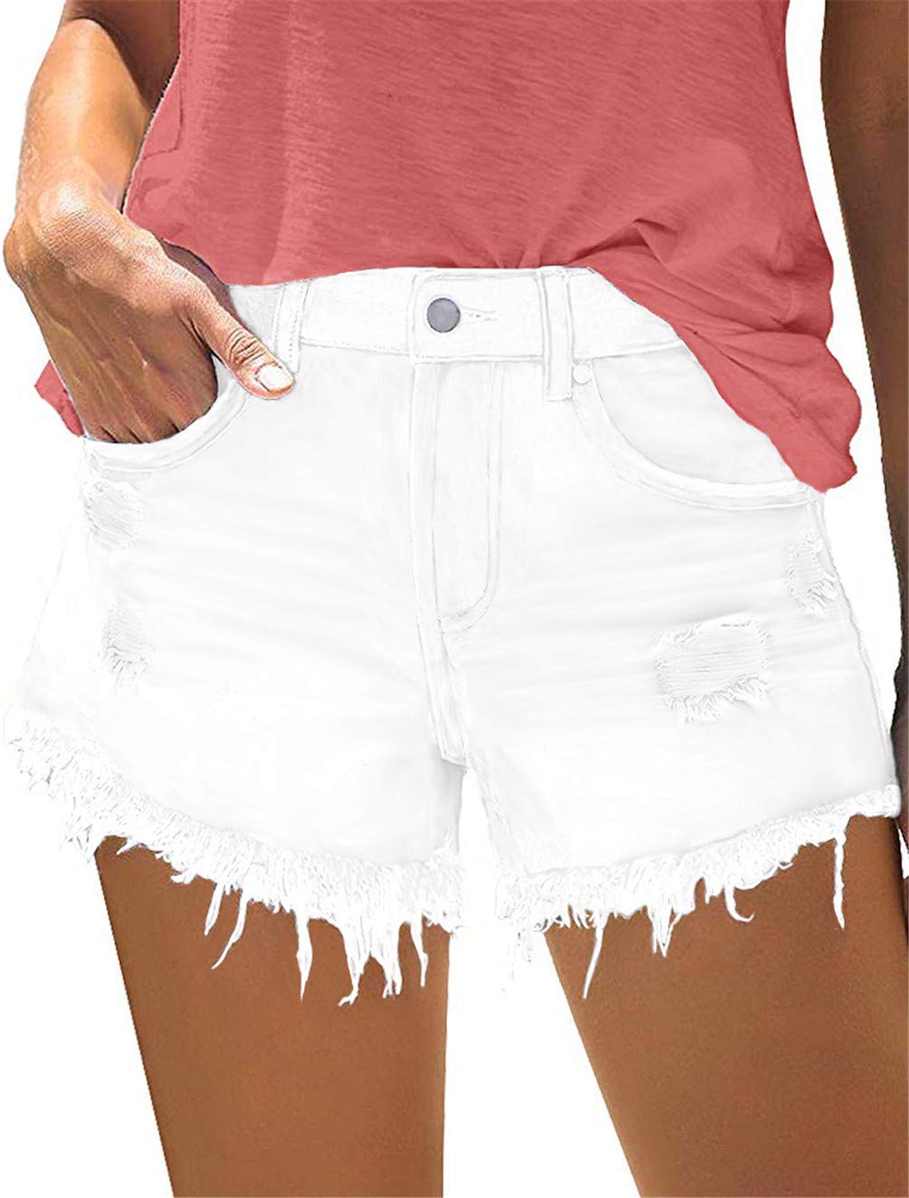 Shorts Jeans Modarani Boyfriend Cortados Em Branco Envelhecido Xxl