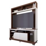 Estante Painel Para Tv 65 Pol 160cm Doman C04 Nogueria Real Off White Matte - Lyam Decor
