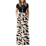 Vestido Longo Feminino Auselily, Manga Curta, Solto, Liso, Preto, 3gg