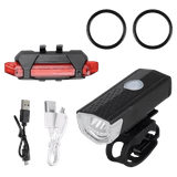 Kit Bike Farol Frontal + Traseiro Ultra Led Usb Recarregável