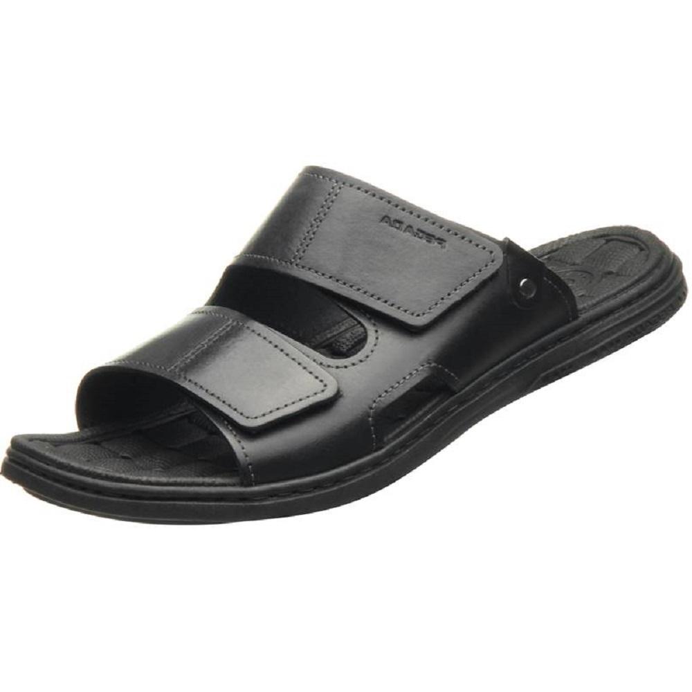 Chinelo Pegada Em Couro Ref 131283-03 Preto 037