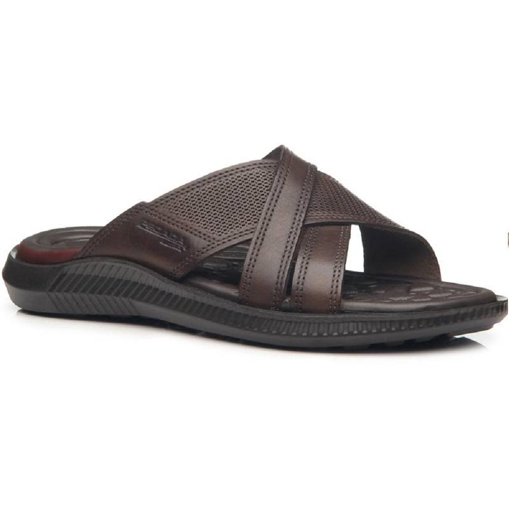 Chinelo Pegada Em Couro Ref 133158-02 Marrom Escuro 039