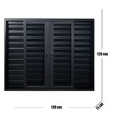 Janela Veneziana De Alumínio 6 Folhas 120 X 120cm Linha 25 Preto