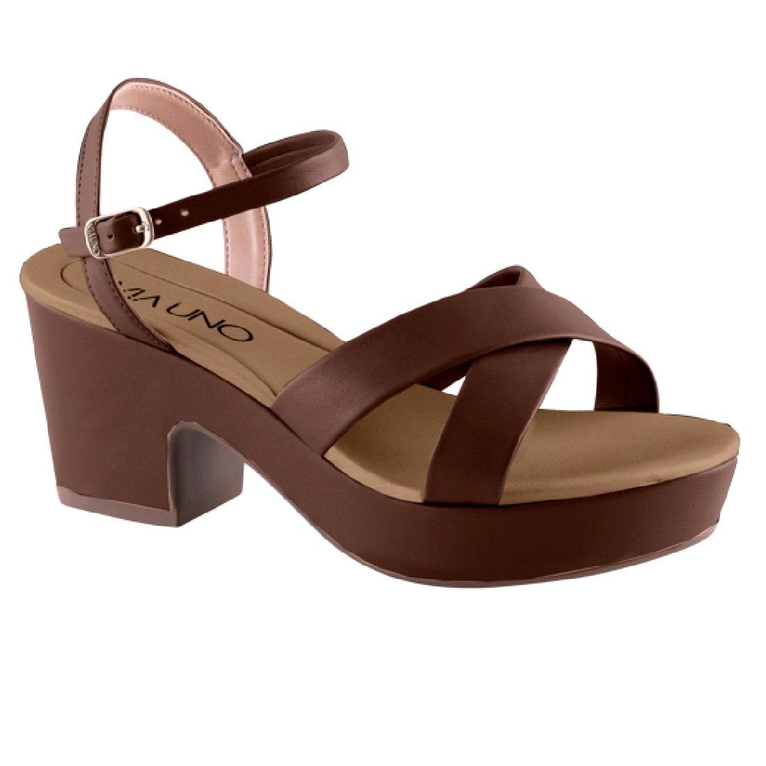 Sandalia Via Uno De Salto Ref 821005sdavv Marrom Escuro 040