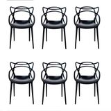 Cadeira Moderna Para Mesa De Jantar Master Allegra - Kit Com 6