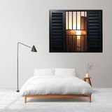 Janela Veneziana De Alumínio 6 Folhas 100 X 150cm Linha 25 Com Grade Preto