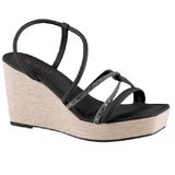 Sandalia Via Uno Plataforma Tiras Brilho Ref 608045ssavv Preto/onix/preto 037