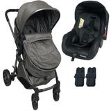 Carrinho De Bebe Com Bebe Conforto Passear Baby Ares Chocolate