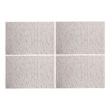 Jogo 4 Lugar Americano Retangular Mesa Pvc Carpet Bege 45x30cm Lyor