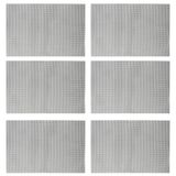Jogo 6 Lugar Americano Retangular Mesa Pvc Dotted Cinza 45x30cm Lyor