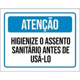 Kit 10 Placa Higienize O Assenso Sanitário Antes Usar 36x46