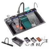 Cuba Gourmet Multifuncional Inteligente Aço Inox 304 Preta 75x46x22cm Kit Completo Domum