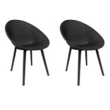 Kit Com 2 Cadeiras Para Jardim E Área Externa Drops Preto