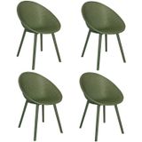Kit Com 4 Cadeiras Para Jardim E Área Externa Drops Verde