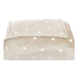 Cobertor Toque De Seda Poa 1,80 X 2,20 Bege/branco