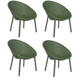 Kit Com 4 Poltronas Para Jardim E Área Externa Drops Verde