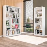 Kit Com 1 Estante Multiuso 5 Nichos Montreal E 1 Estante Para Livros 4 Prateleiras Seattle Branco