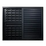 Janela Veneziana De Alumínio 3 Folhas 100 X 100cm Linha 25 Com Grade Esquadrias Bergamo Preto