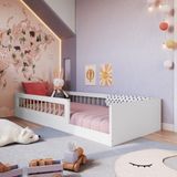 Cama Montessoriana De Solteiro Linha Affetto Com Colchão Incluso Branco