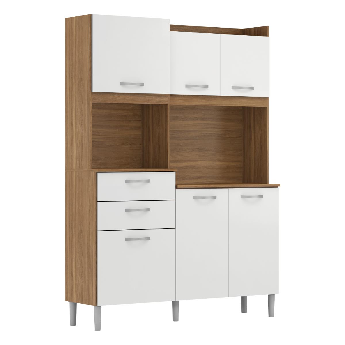 Armario De Cozinha Harmonia Com 6 Portas E 2 Gavetas Amendola/branco