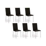 Kit 6 Cadeiras De Cozinha Amsterdã C091 6 Un Cromada Preto 110
