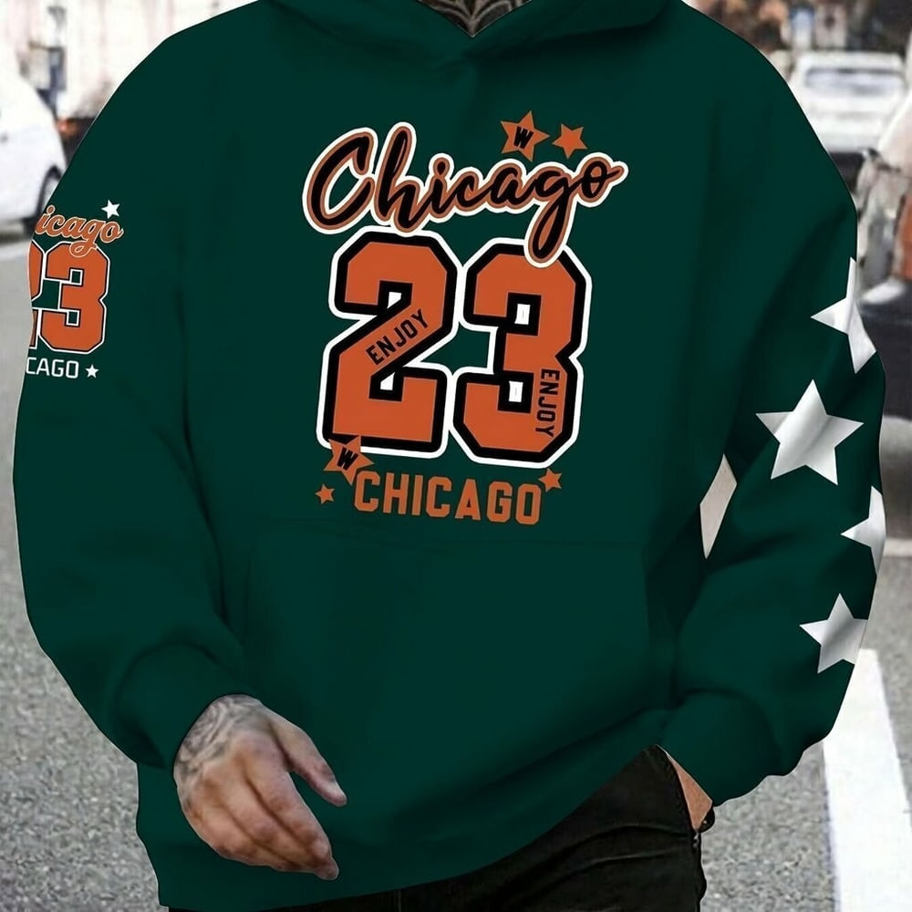 Moletom Masculino Chicago 23 Verde 3d Casual Verde G