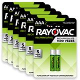 Pilhas Aaa Recarregável 600mah Rayovac 6 Cartelas - 12 Unidades