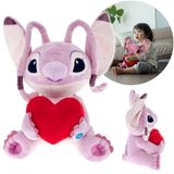 Pelúcia Angel Com Coração Luz E Som 30cm - Disney