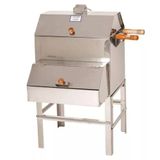 Churrasqueira Inox Apartamento Sem Fumaça Portátil 1 Grelha 2 Espetos 50x41x84