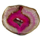 Geodo De Pedra Ágata Rosa Natural Com Suporte Decoração