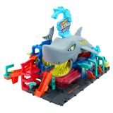 Pista Lava-Rápido Hot Wheels City Mega Tubarão Mattel