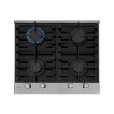 Cooktop A Gás 4 Bocas Platinium Com Trempe De Ferro Fundido Mesa Vidro Fischer Bivolt