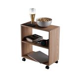 Mesinha Lateral De Apoio Freijo Sala Quarto 50 X 47 X 25cm Com Rodinhas
