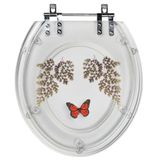 Assento Sanitário Oval Avenca Com Borboleta Poliester
