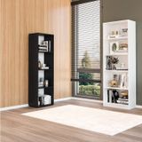Kit 1 Estante Multiuso 5 Nichos Montreal E 1 Estante Livreiro Modular 4 Nichos Delta Branco/preto