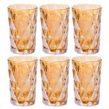 Conjunto Jogo 6 Copos Vidro Diamond Alto Grande 390ml Linha